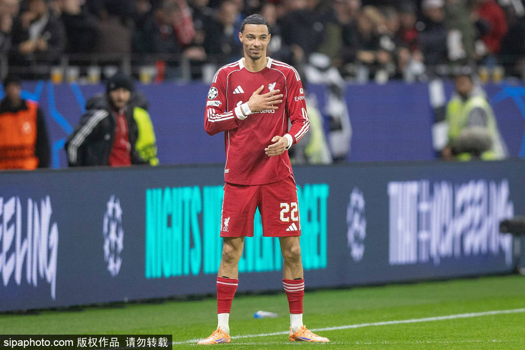 欧冠-埃基蒂克反戈维尔茨两助攻 利物浦5-1法兰克福止4连败